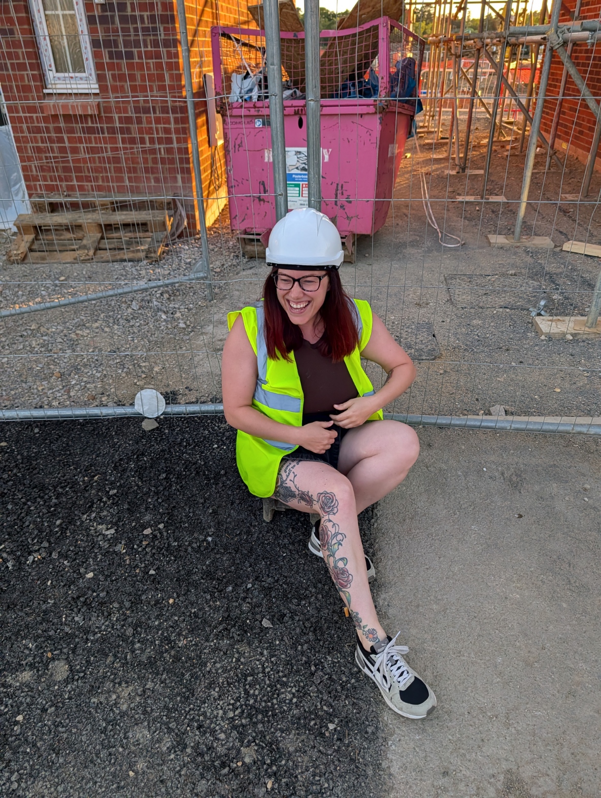 Stacey Spooner visiting a building site